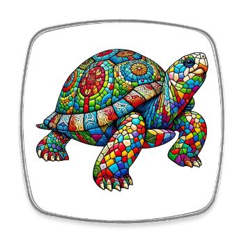 Turtle - Square fridge magnet - white - Front