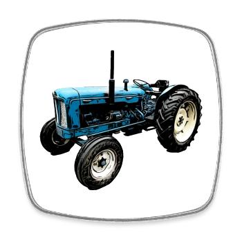 Tracteur Super Major 6 - Magnet carré - blanc - Devant