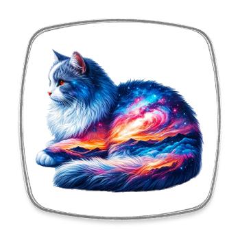 Katze - Viereckiger Kühlschrankmagnet - Weiß - Vorne