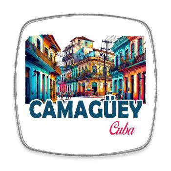 Camagüey Kuba Karibik Design - Viereckiger Kühlschrankmagnet - Weiß - Vorne