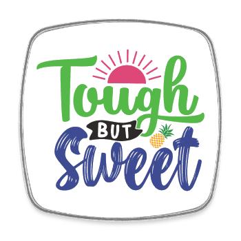 Tough und süß - Viereckiger Kühlschrankmagnet - Weiß - Vorne