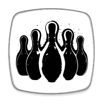 Graphismes de bowling - Magnet carré - blanc - Devant