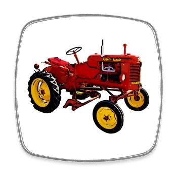 Traktor Pony - Viereckiger Kühlschrankmagnet - Weiß - Vorne