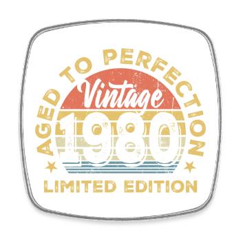 Vintage 1960 Crest Round - Square fridge magnet - white - Front