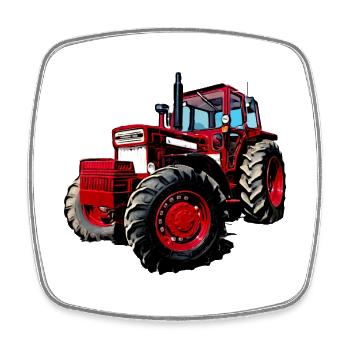 V BM 814 Turbo Tractor - Square fridge magnet - white - Front