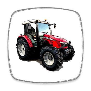 M F 5611 Tractor - Square fridge magnet - white - Front