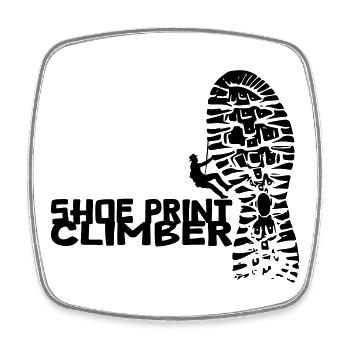 Shoe Print Climber [Schwarz] - Viereckiger Kühlschrankmagnet - Weiß - Vorne