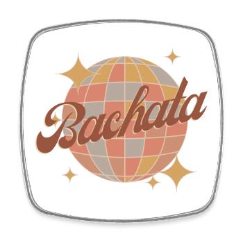 Bachata Disco Retro Glow - Square fridge magnet - white - Front
