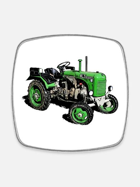 Traktor Steyr Typ 80 - Viereckiger Kühlschrankmagnet - Weiß