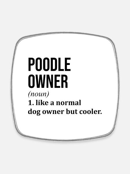 Poodle Poodle Poodle - Square fridge magnet - white