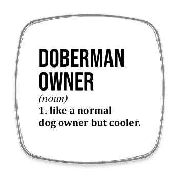 Dobermann - Viereckiger Kühlschrankmagnet - Weiß - Vorne