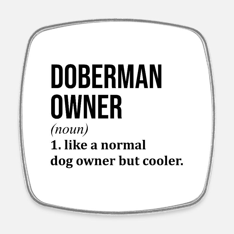 Doberman - Square fridge magnet - white