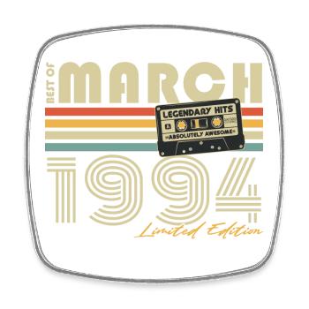 Mars 1994 anniversaire Vintage rétro cadeau - Magnet carré - blanc - Devant