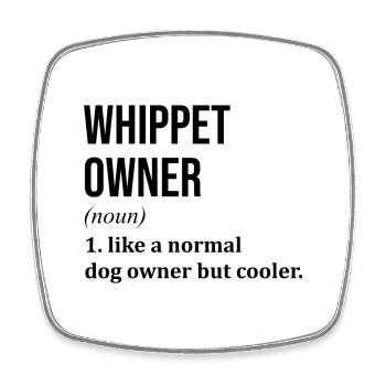 whippet - Viereckiger Kühlschrankmagnet - Weiß - Vorne