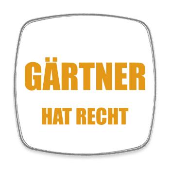 Ich bin der Gärtner - einer von uns hat Recht - Viereckiger Kühlschrankmagnet - Weiß - Vorne