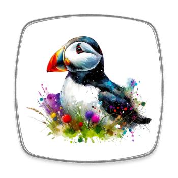 Puffin - Square fridge magnet - white - Front