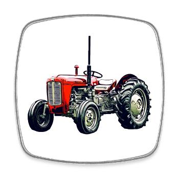 Alter M F 35 Traktor - Viereckiger Kühlschrankmagnet - Weiß - Vorne