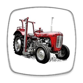 Mower Tractor M F 35 - Square fridge magnet - white - Front