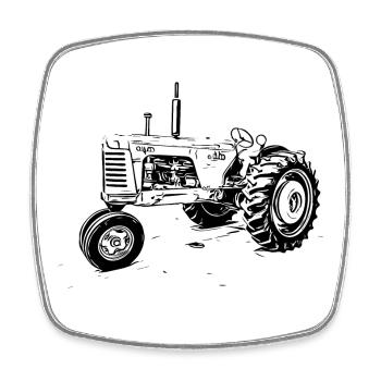 Oliver 88 Tractor - Square fridge magnet - white - Front