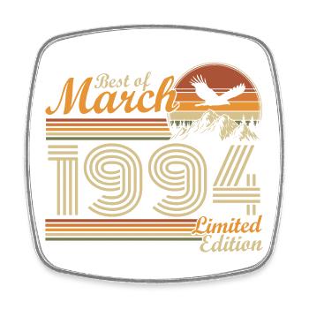 März 1994 Jahrgang geboren Geburtstag Geschenkidee - Viereckiger Kühlschrankmagnet - Weiß - Vorne
