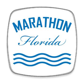 Marathon Florida Aquarell Stil - Viereckiger Kühlschrankmagnet - Weiß - Vorne