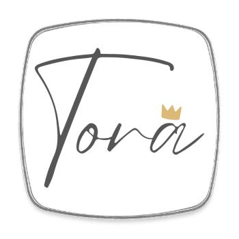 Chemise Princesse Tora – Nom avec lettre T - Magnet carré - blanc - Devant