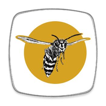 Guêpe - Abeille - Insecte - Magnet carré - blanc - Devant