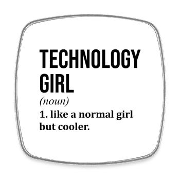 Technologie - Magnet carré - blanc - Devant