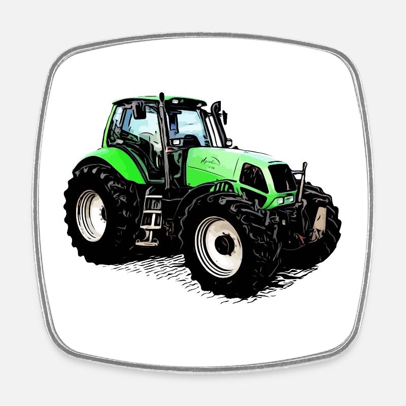 Fahr den Deutz Traktor 230 MK3 - Viereckiger Kühlschrankmagnet - Weiß