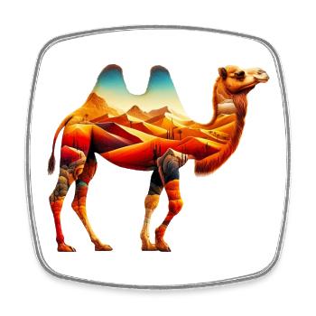 Camel - Square fridge magnet - white - Front
