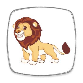 Ein prächtiger Löwe - Viereckiger Kühlschrankmagnet - Weiß - Vorne