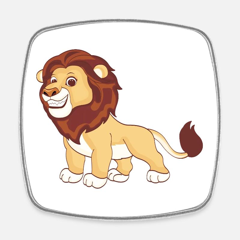 Ein prächtiger Löwe - Viereckiger Kühlschrankmagnet - Weiß