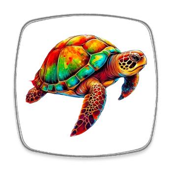 Tortue - Magnet carré - blanc - Devant