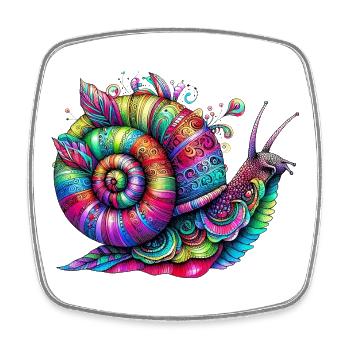 Escargot - Magnet carré - blanc - Devant
