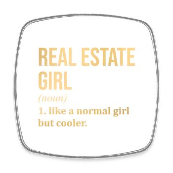 Real Estate - Square fridge magnet - white - Front