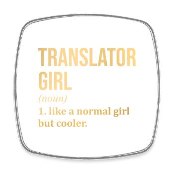 Translator - Magnet carré - blanc - Devant