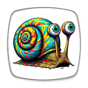 Snail - Square fridge magnet - white - Front