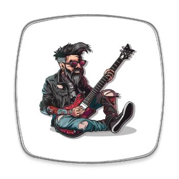 Rock - Rock and Roll - Viereckiger Kühlschrankmagnet - Weiß - Vorne