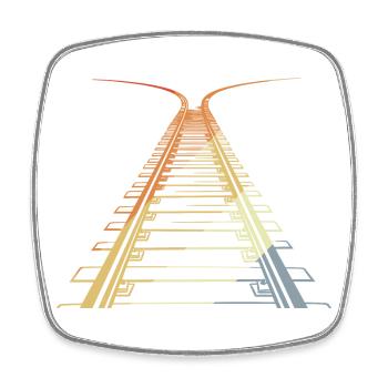 Railroad Vintage Look - Square fridge magnet - white - Front