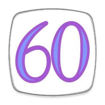 60. 60 JAHRE. 60-JÄHRIGES JUBILÄUM. 60. GEBURTSTAG. - Viereckiger Kühlschrankmagnet - Weiß - Vorne