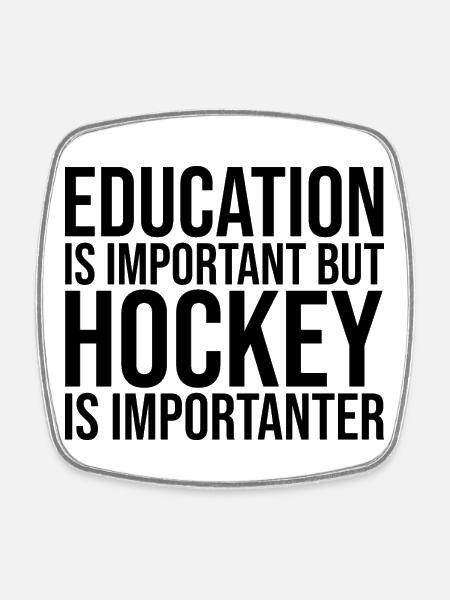 Hockey Hockey Hockey - Square fridge magnet - white