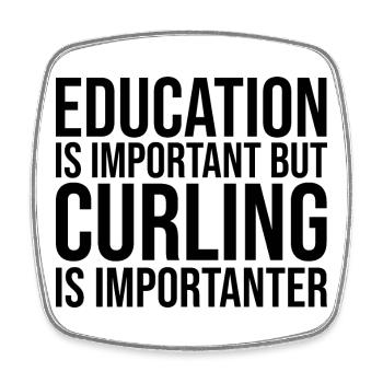 curling - Magnet carré - blanc - Devant