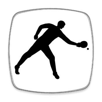 Joueurs jouant au tennis de table en blanc - Magnet carré - blanc - Devant