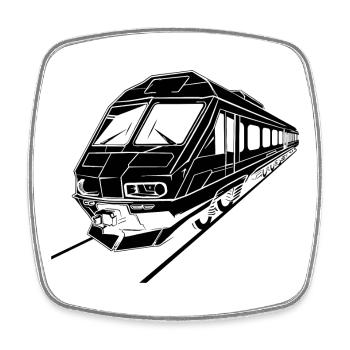 Train Graphics - Square fridge magnet - white - Front