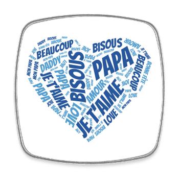 Message heart I love you Dad - Square fridge magnet - white - Front