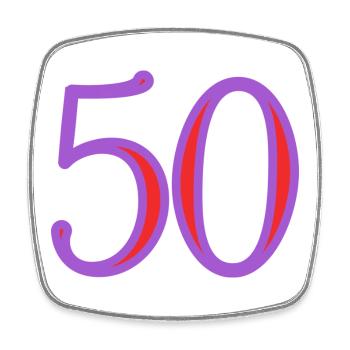 50. 50 YEARS. 50th ANNIVERSARY. 50 YEARS ANNIVERSARY. - Square fridge magnet - white - Front