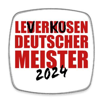 Leverkusen - Deutscher Meister 2024 - Viereckiger Kühlschrankmagnet - Weiß - Vorne