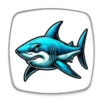 Requin - Magnet carré - blanc - Devant