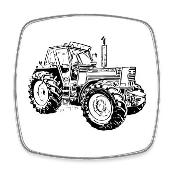 Traktor Turbo DT 160 90 - Viereckiger Kühlschrankmagnet - Weiß - Vorne
