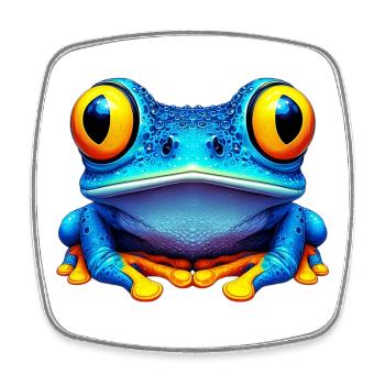 Grenouille - Magnet carré - blanc - Devant